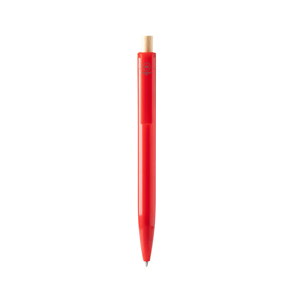 Stamina Kiki recycled ABS and bamboo ball pen in red, ready for logo printing