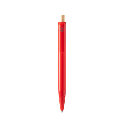 Stamina Kiki recycled ABS and bamboo ball pen in red, ready for logo printing