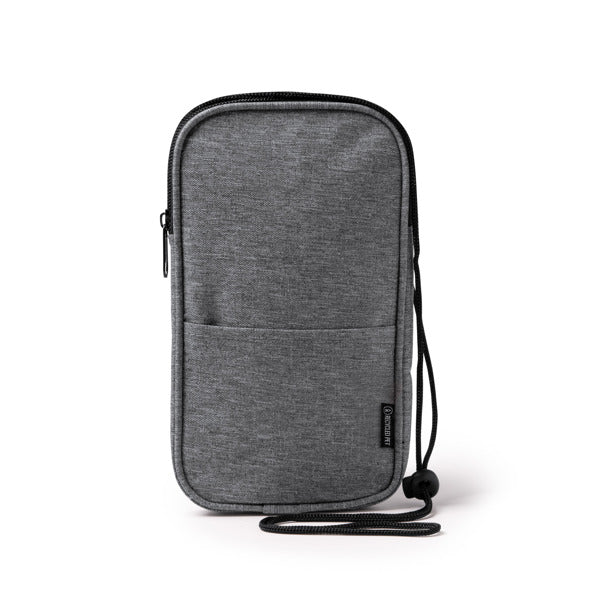 Stamina Suiper RPET phone pouch in heather grey, ready for logo printing