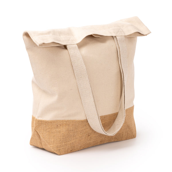 Stamina Mendes recycled cotton and jute tote bag, ready for logo printing