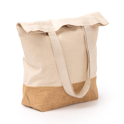 Stamina Mendes recycled cotton and jute tote bag, ready for logo printing