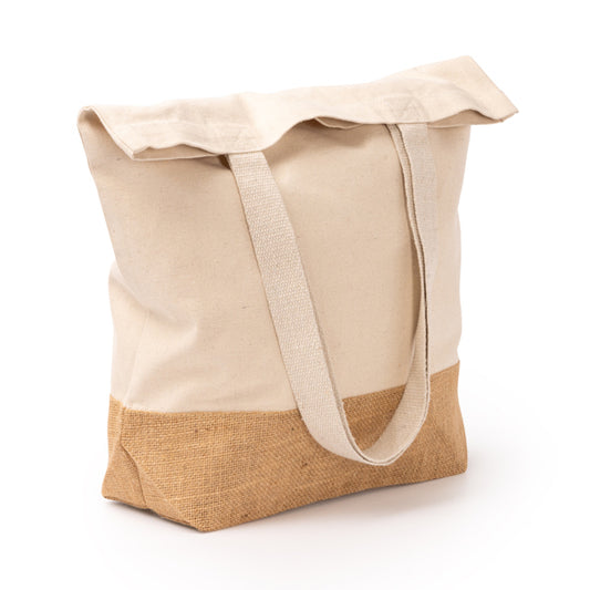 Stamina Mendes recycled cotton and jute tote bag, ready for logo printing