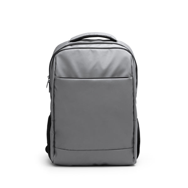 Stamina Brunen PU leather backpack in grey, ready for logo printing
