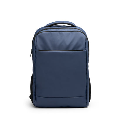 Stamina Brunen PU leather backpack in navy blue, ready for logo printing
