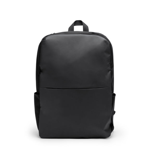 Stamina Grindel PU leather and RPET backpack in black, ready for logo printing