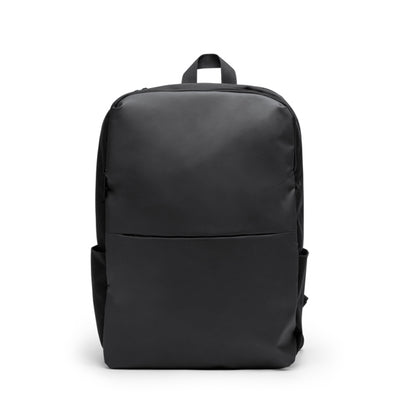 Stamina Grindel PU leather and RPET backpack in black, ready for logo printing
