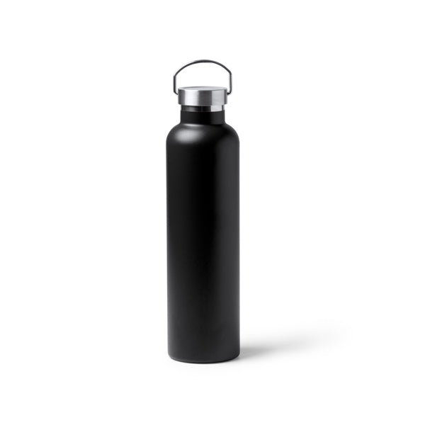 Stamina Freski stainless steel vacuum flask in black, ready for laser engraving
