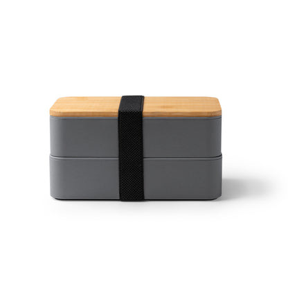 Stamina Janex bamboo and PP lunch box in grey, ready for logo printing