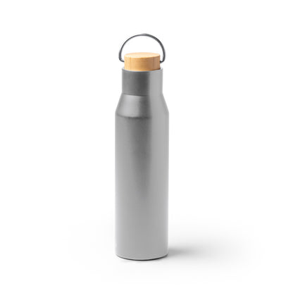 Stamina Meyer recycled stainless steel vacuum flask in silver, ready for laser engraving