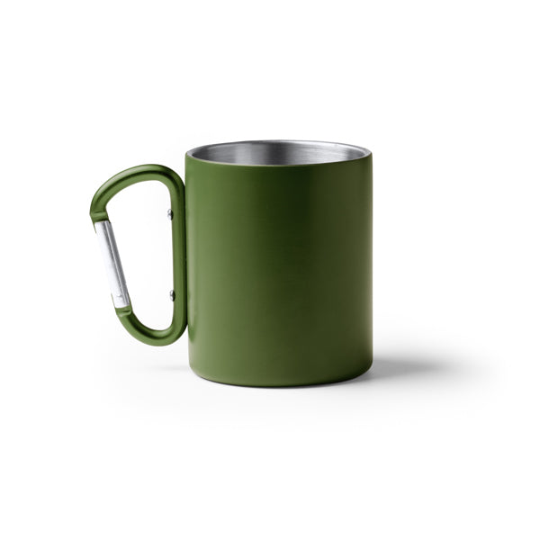 Stamina Nasik recycled stainless steel thermal cup 300 ml in dark green, ready for logo printing