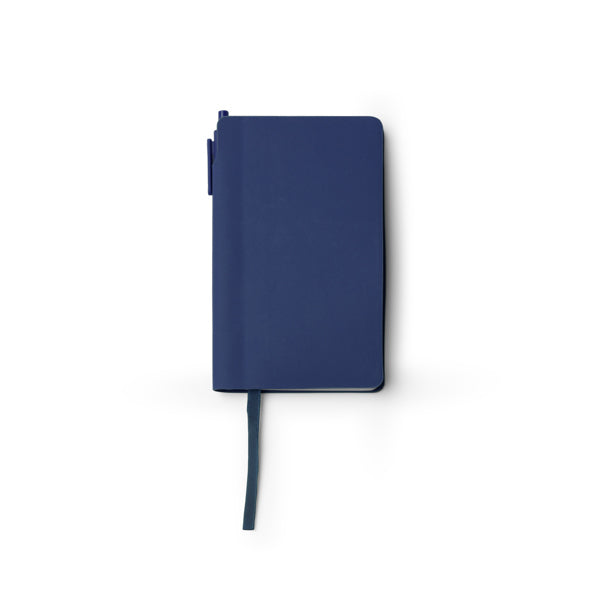 Stamina Goldin faux leather notebook A6 in navy blue, ready for logo printing