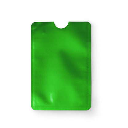 Stamina Travis RFID card sleeve in aluminium finish in fern green, ready for logo printing