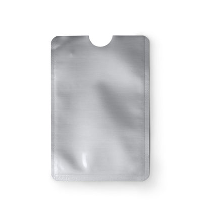 Stamina Travis RFID card sleeve in aluminium finish in silver, ready for logo printing