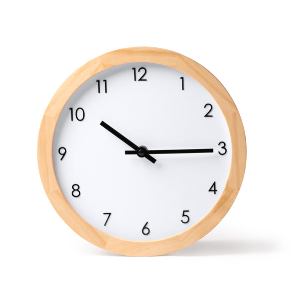 Stamina Karpe bamboo wall table clock in beige, ready for logo printing