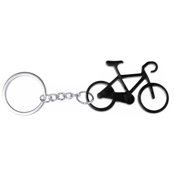 Stamina Giro aluminium keyring in black, ready for laser engraving
