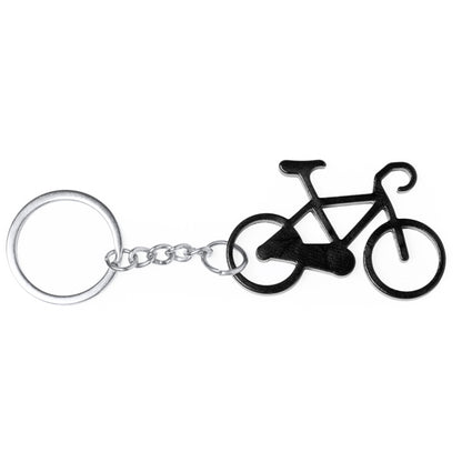 Stamina Giro aluminium keyring in black, ready for laser engraving