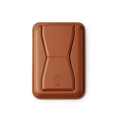 Stamina Sekun recycled PU phone stand in brown, ready for logo printing