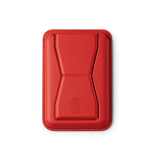 Stamina Sekun recycled PU phone stand in red, ready for logo printing
