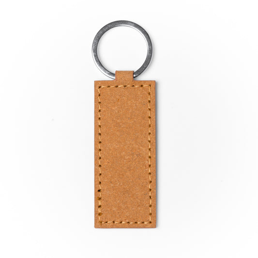 Stamina Luxor recycled leather keyring in rectangular, ready for logo printing