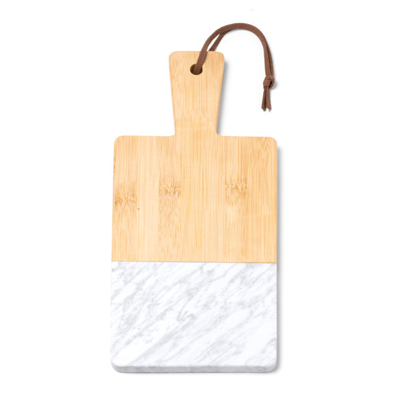 Stamina Gino natural bamboo and marble chopping board in beige, ready for laser engraving