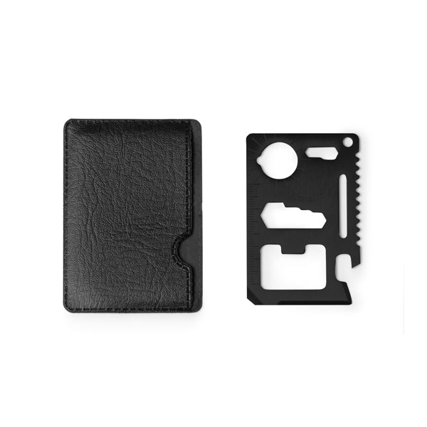 Stamina Doze stainless steel multi-tool in black, ready for logo printing