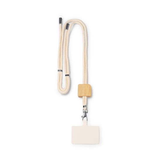 Stamina Nibis cotton and bamboo lanyard in square, ready for laser engraving