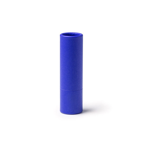 Stamina Riba recycled cardboard lip balm in royal blue, ready for logo printing