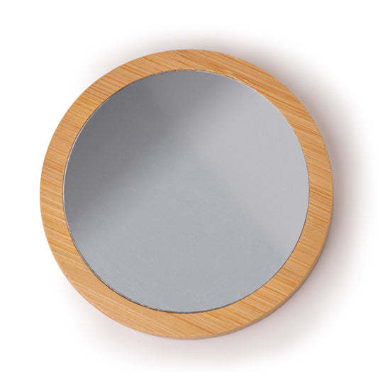 Stamina Mondo bamboo mirror in beige, ready for logo printing