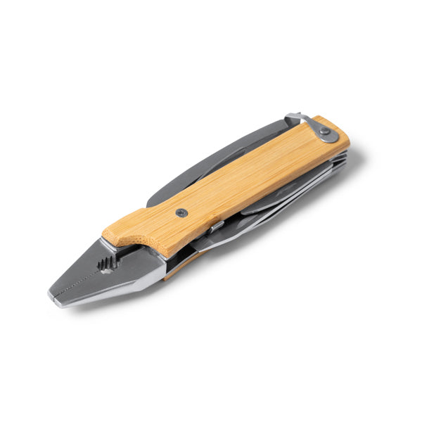 Stamina Puria stainless steel and bamboo multi-tool, ready for laser engraving
