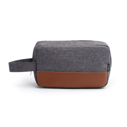 Stamina Tosun recycled polyester RPET toiletry bag in heather grey, ready for logo printing