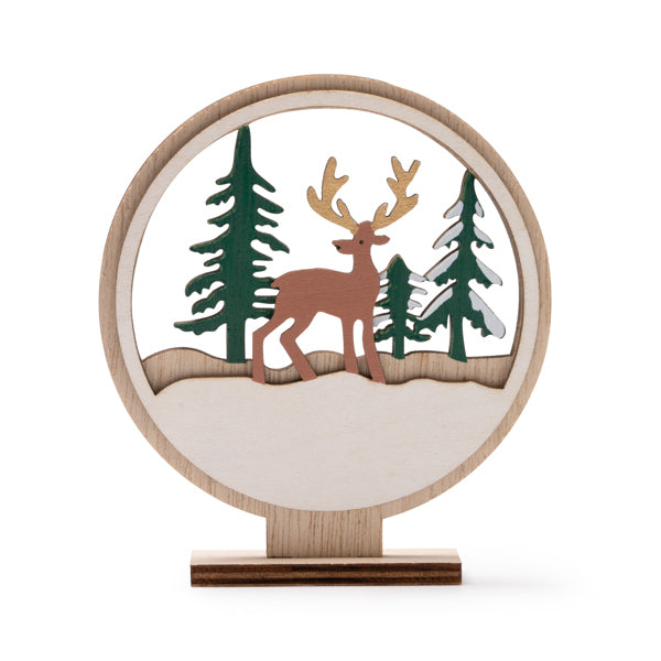 Stamina Zikos Christmas decoration made of wood in beige, ready for laser engraving