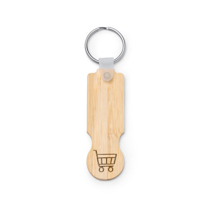 Stamina Nokel bamboo keyring in beige, ready for logo printing