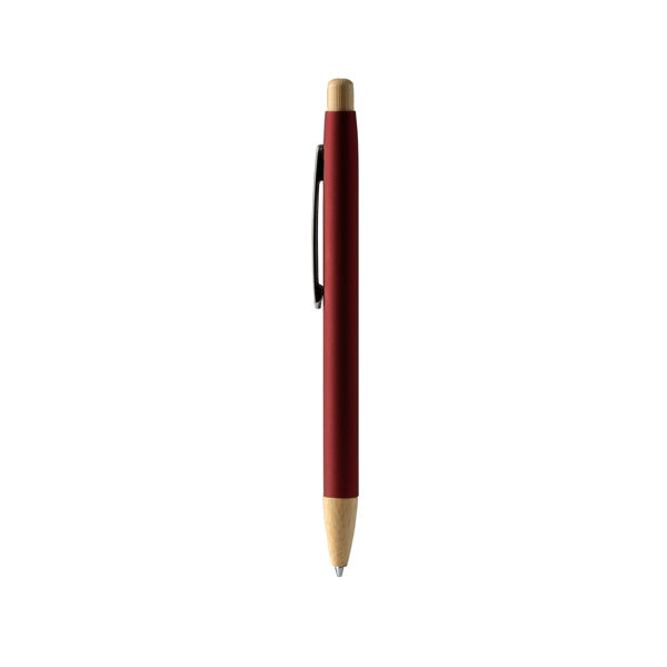 Stamina Verso bamboo ball pen in dark red, ready for logo printing
