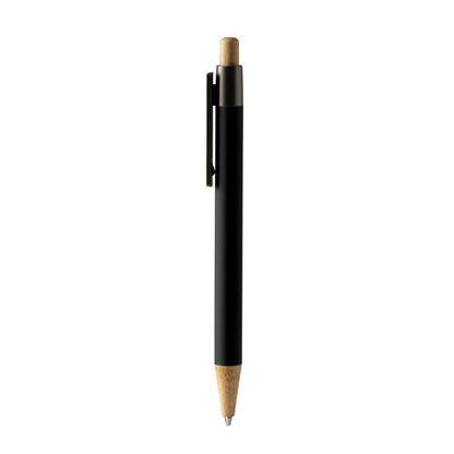 Stamina Copla bamboo ball pen in black, ready for logo printing