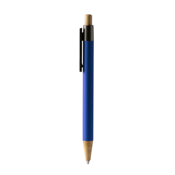 Stamina Copla bamboo ball pen in royal blue, ready for logo printing