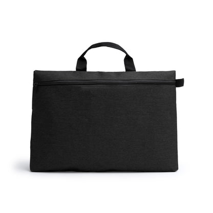 Stamina Draper recycled polyester RPET laptop bag in black, ready for logo printing