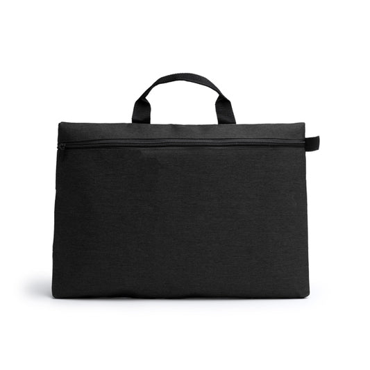 Stamina Draper recycled polyester RPET laptop bag in black, ready for logo printing