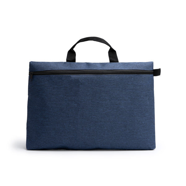 Stamina Draper recycled polyester RPET laptop bag in heather denim, ready for logo printing