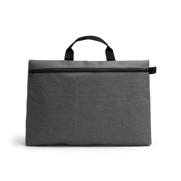 Stamina Draper recycled polyester RPET laptop bag in heather grey, ready for logo printing