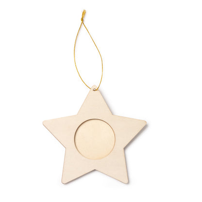 Stamina Filey wood Christmas decoration in star, ready for laser engraving