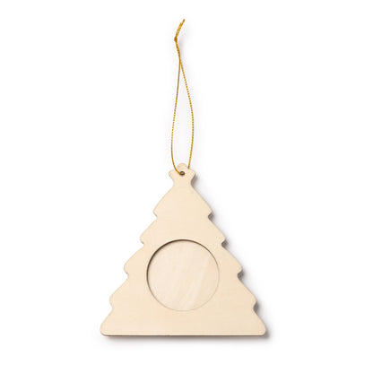 Stamina Filey wood Christmas decoration in tree, ready for laser engraving
