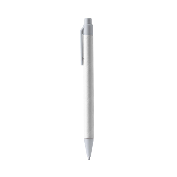 Stamina Piero recycled cardboard and recycled ball pen in white, ready for logo printing