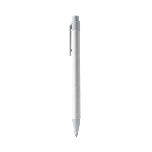 Stamina Piero recycled cardboard and recycled ball pen in white, ready for logo printing