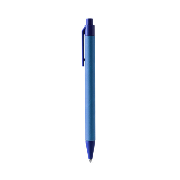 Stamina Piero recycled cardboard and recycled ball pen in royal blue, ready for logo printing