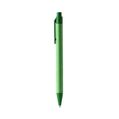 Stamina Piero recycled cardboard and recycled ball pen in fern green, ready for logo printing