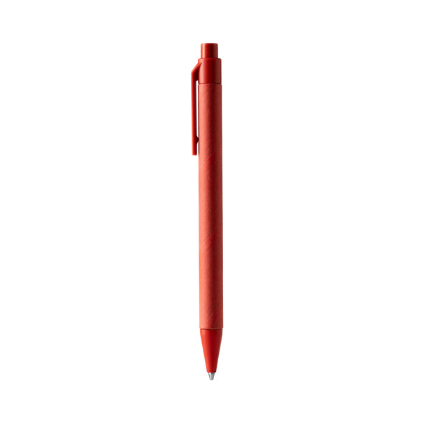 Stamina Piero recycled cardboard and recycled ball pen in red, ready for logo printing