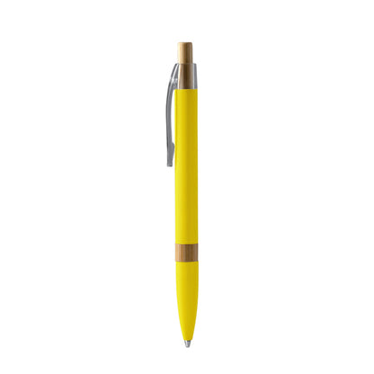 Stamina Ascari recycled aluminium and bamboo ball pen in yellow, ready for logo printing