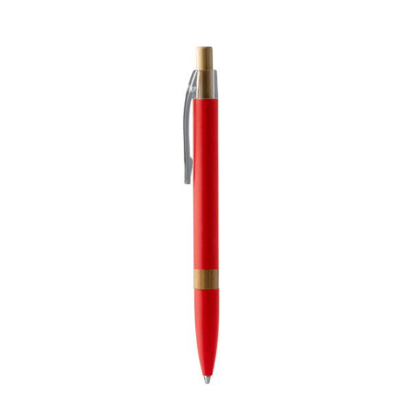 Stamina Ascari recycled aluminium and bamboo ball pen in red, ready for logo printing