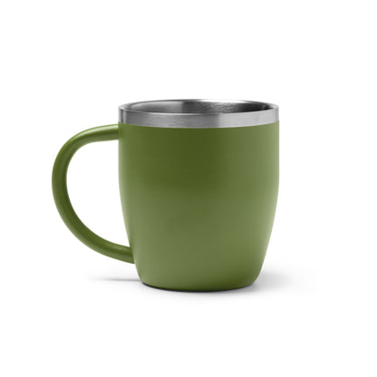 Stamina Bany double-walled stainless steel thermal cup in dark green, ready for laser engraving