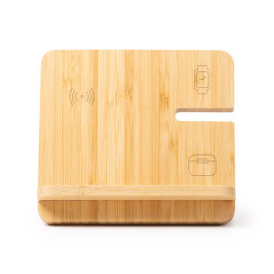 Stamina Krosy bamboo charger in beige, ready for logo printing